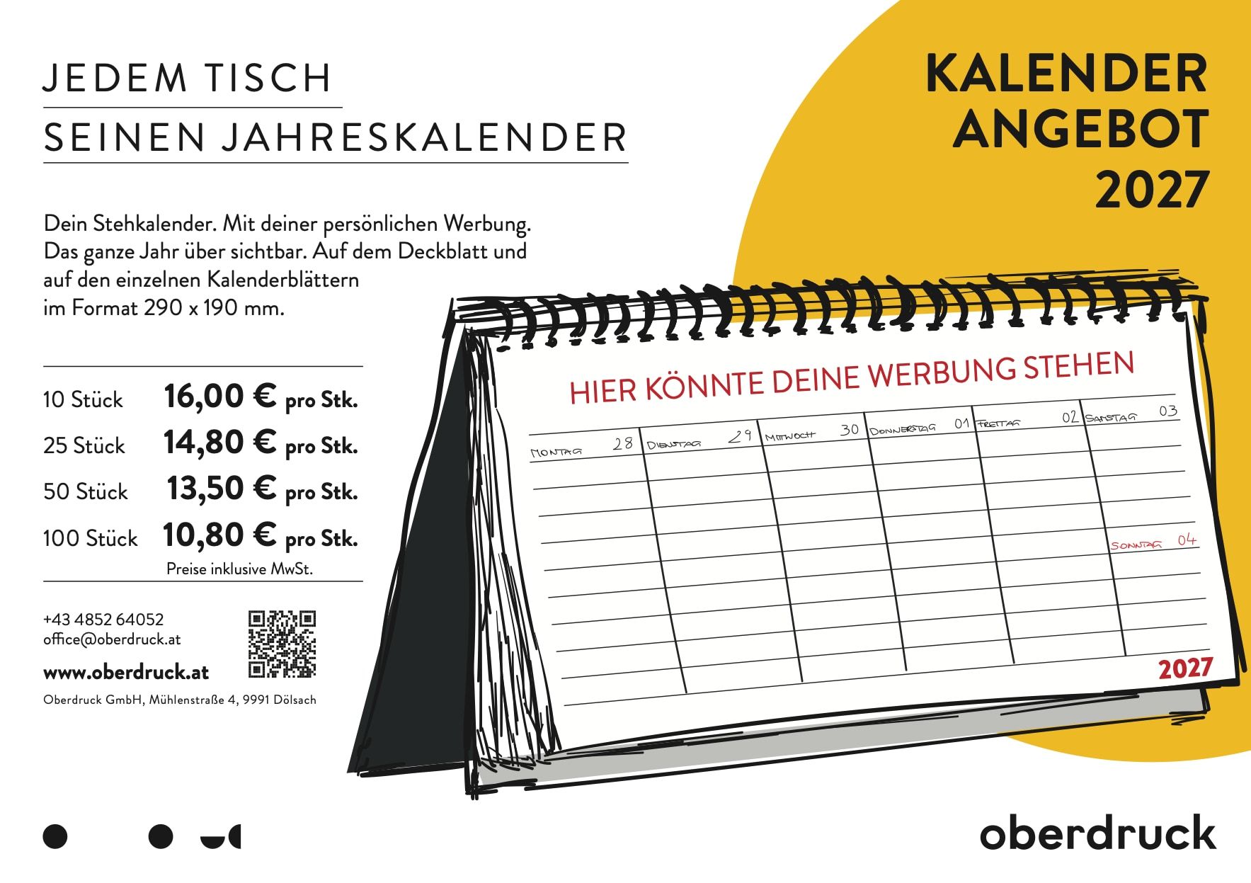 Angebot für Stehkalender