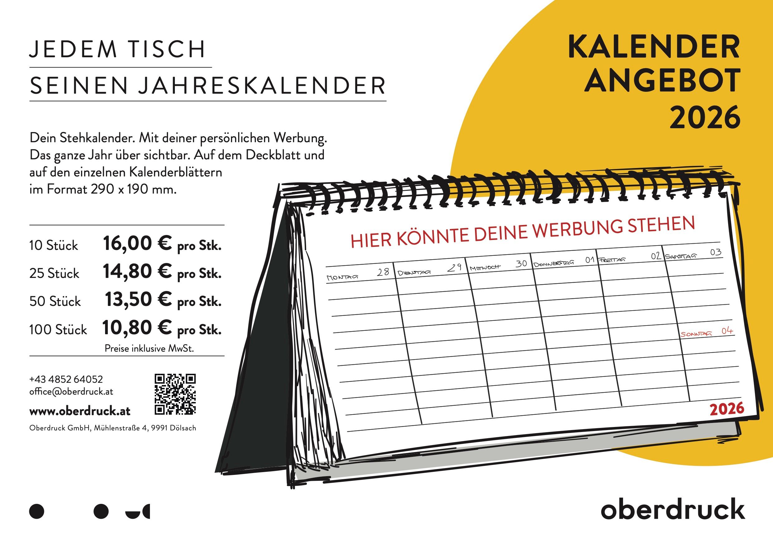 Angebot für Stehkalender
